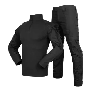 Black Tactical Uniform With Multiple Pockets