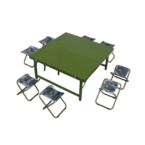 Folding Camping Table With Camo Chairs