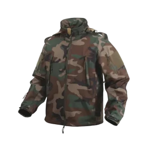 Tactical Woodland Camo Softshell Jacket