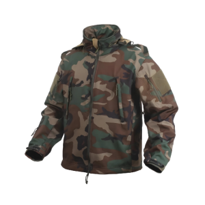 Tactical Woodland Camo Softshell Jacket